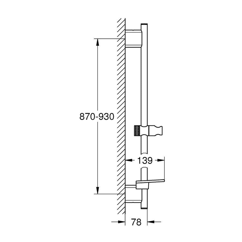 Grohe Rainshower SmartActive 90 cm Shower Bar in Brushed Supersteel