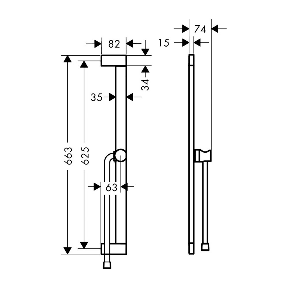 Душ бар Hansgrohe Unica S Puro 65 cm бронзово покритие