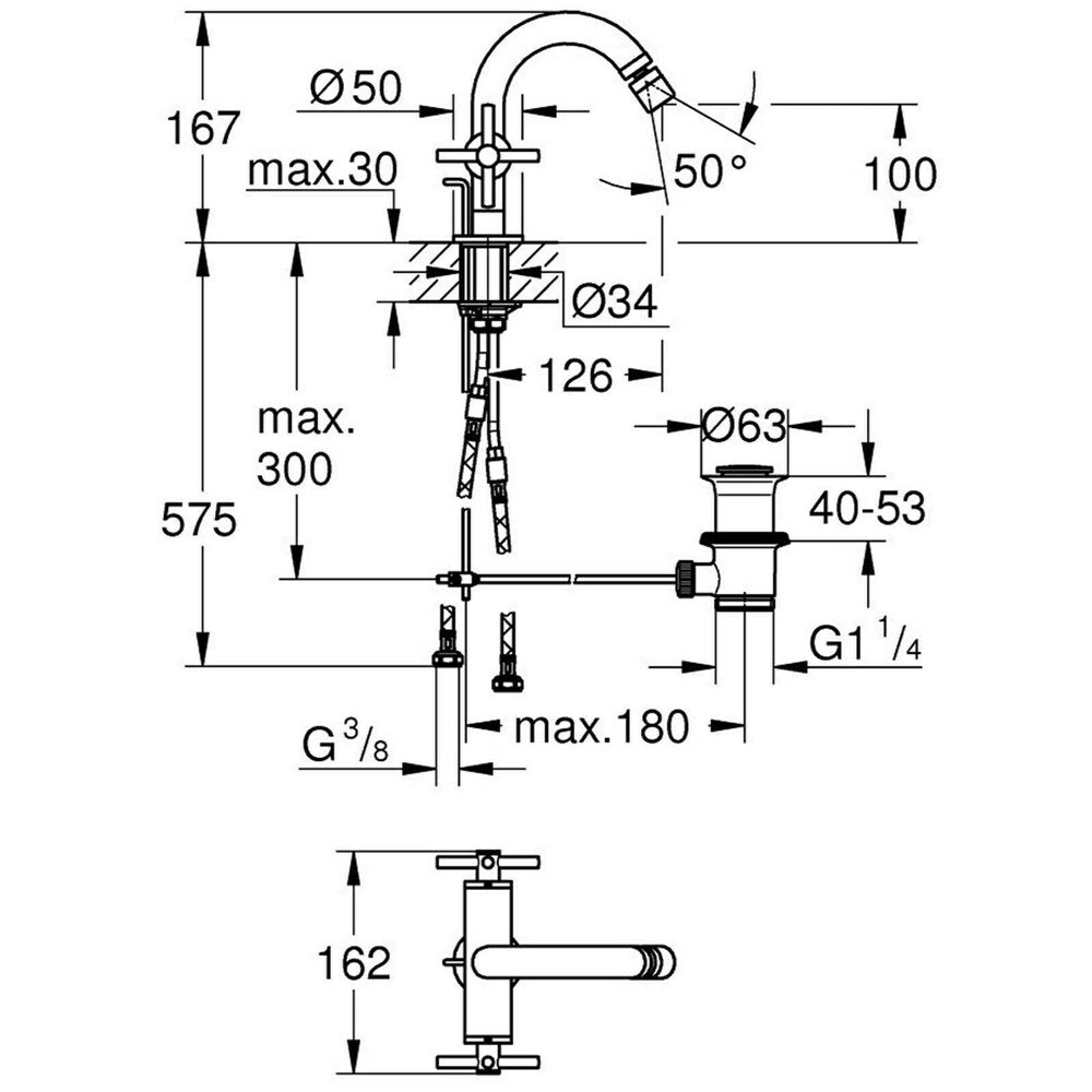 Grohe Atrio Bidet Faucet Chrome Dual Control