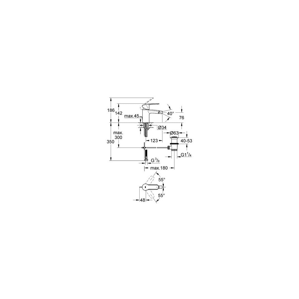 Батерия биде Grohe Eurostyle Cosmopolitan хром гланц
