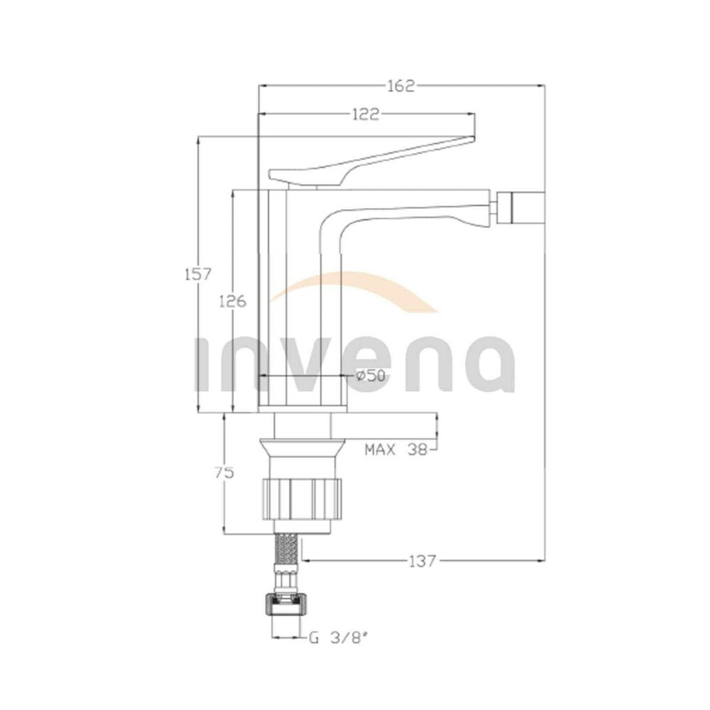 Invena Neri Matte Black Bidet Mixer