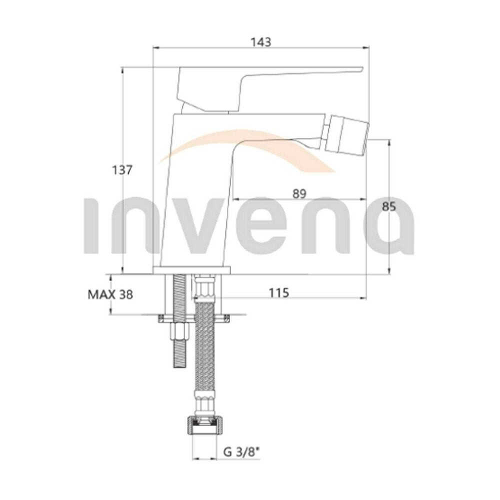 Invena Paros Chrome Bidet Mixer