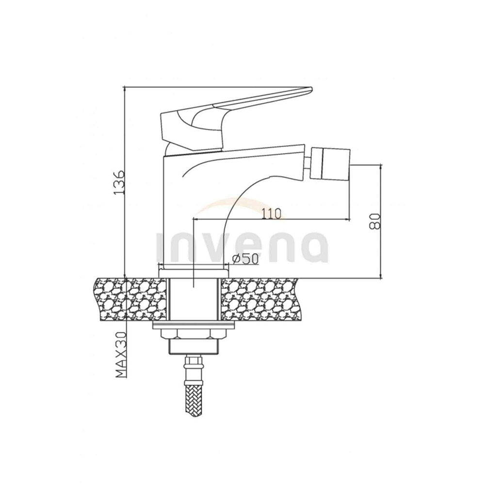 Invena Siros Chrome Bidet Mixer