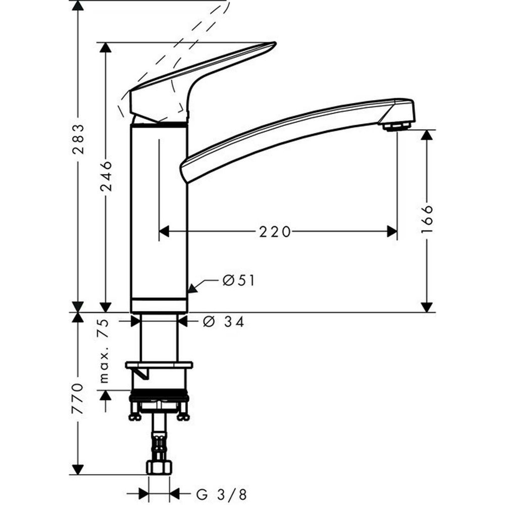 Кухненска батерия монокоманда Hansgrohe Logis M31 160 с 1 струя