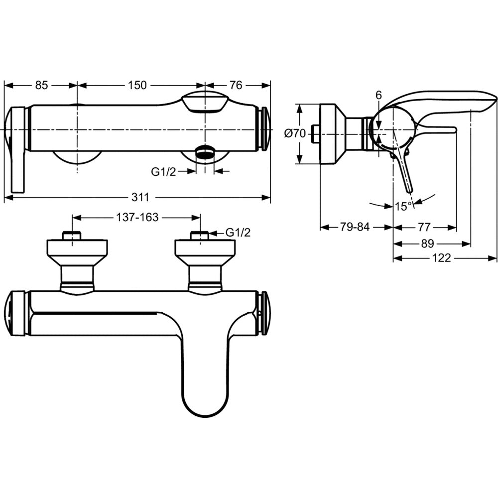 Смесител за вана Ideal Standard Melange