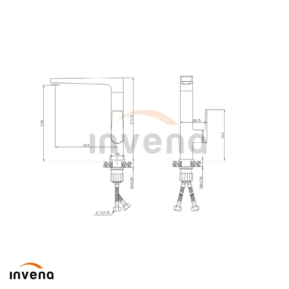 Смесител за кухня Invena Midnight черен - розово злато