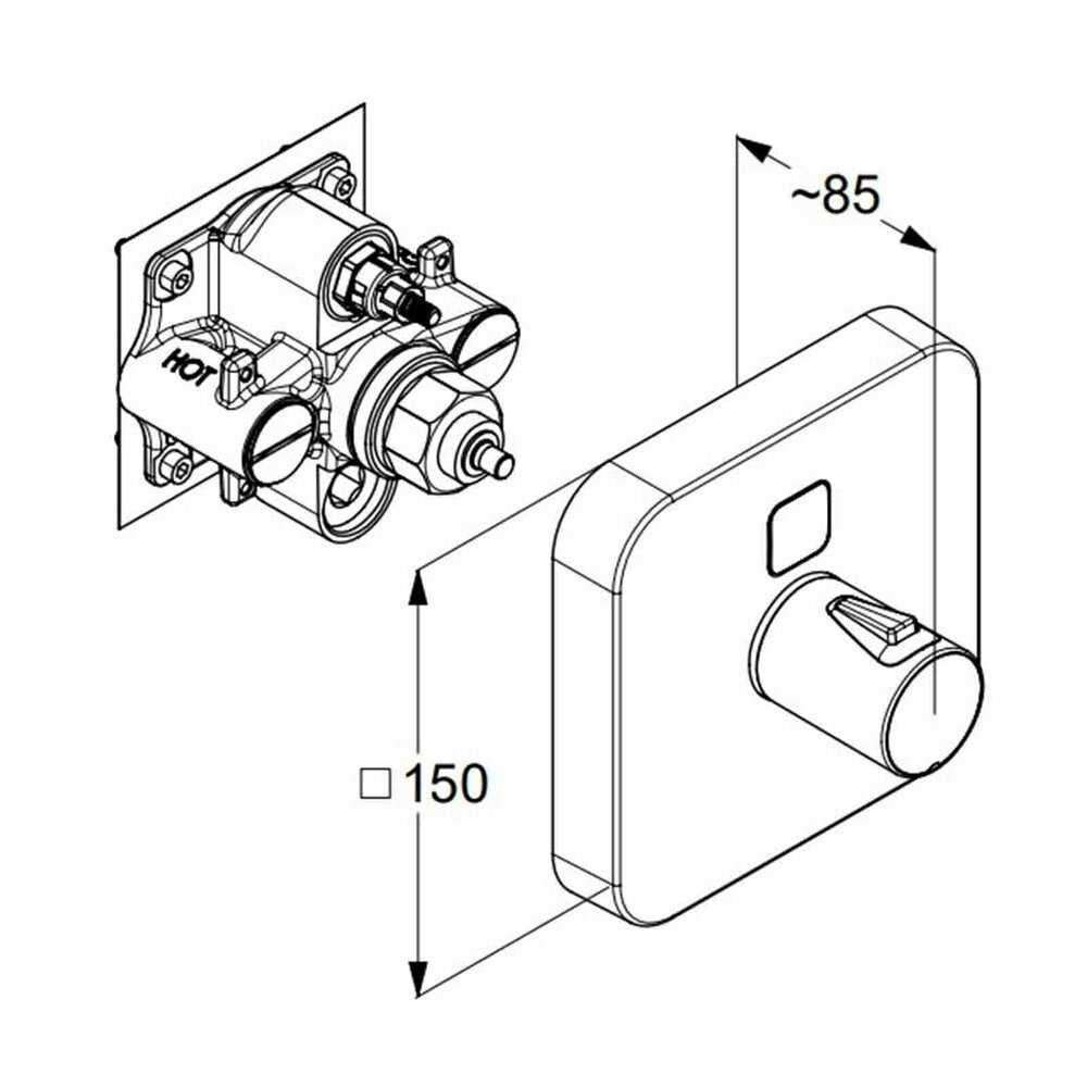 Kludi Push Thermostatic Concealed Shower Valve Chrome