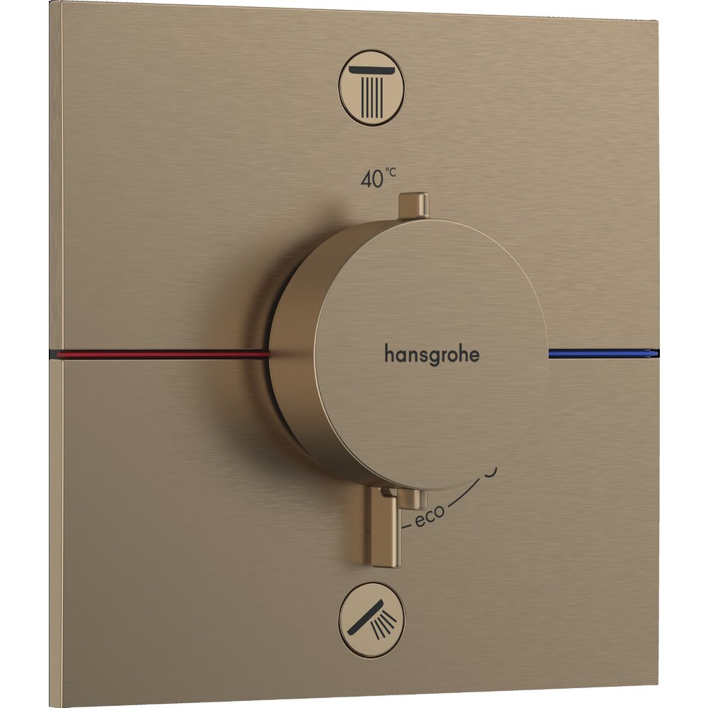 Термостатна душ батерия вградена бронз перлит Ханскрог ShowerSelect Comfort E 2 функции EN1717