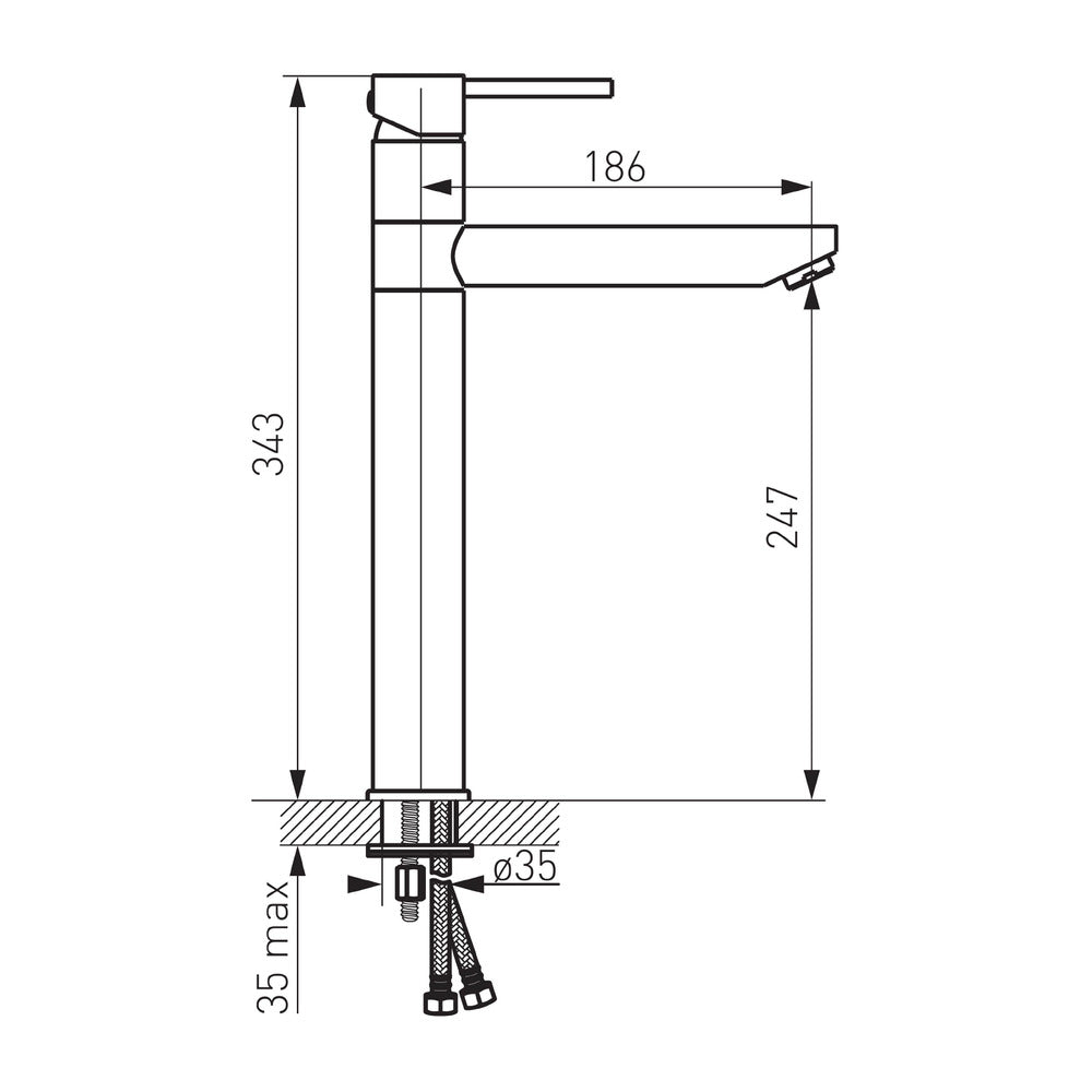 FDesign Flusso Tall Basin Faucet in Polished Chrome