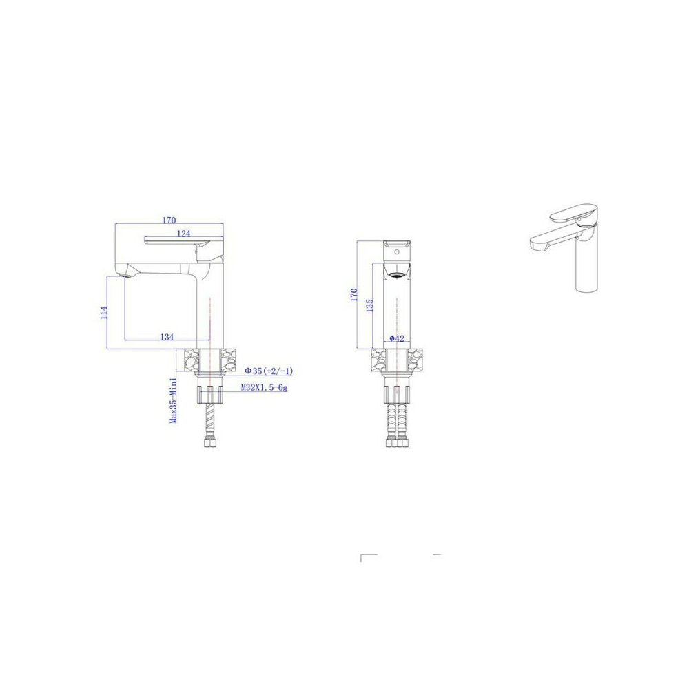 Basin mixer Inter Ceramic Trento single lever brushed gold