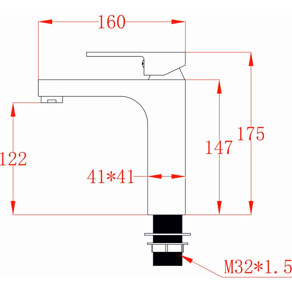 Basin mixer Inter Ceramic Yasmina single lever matte gray - Gun Gray