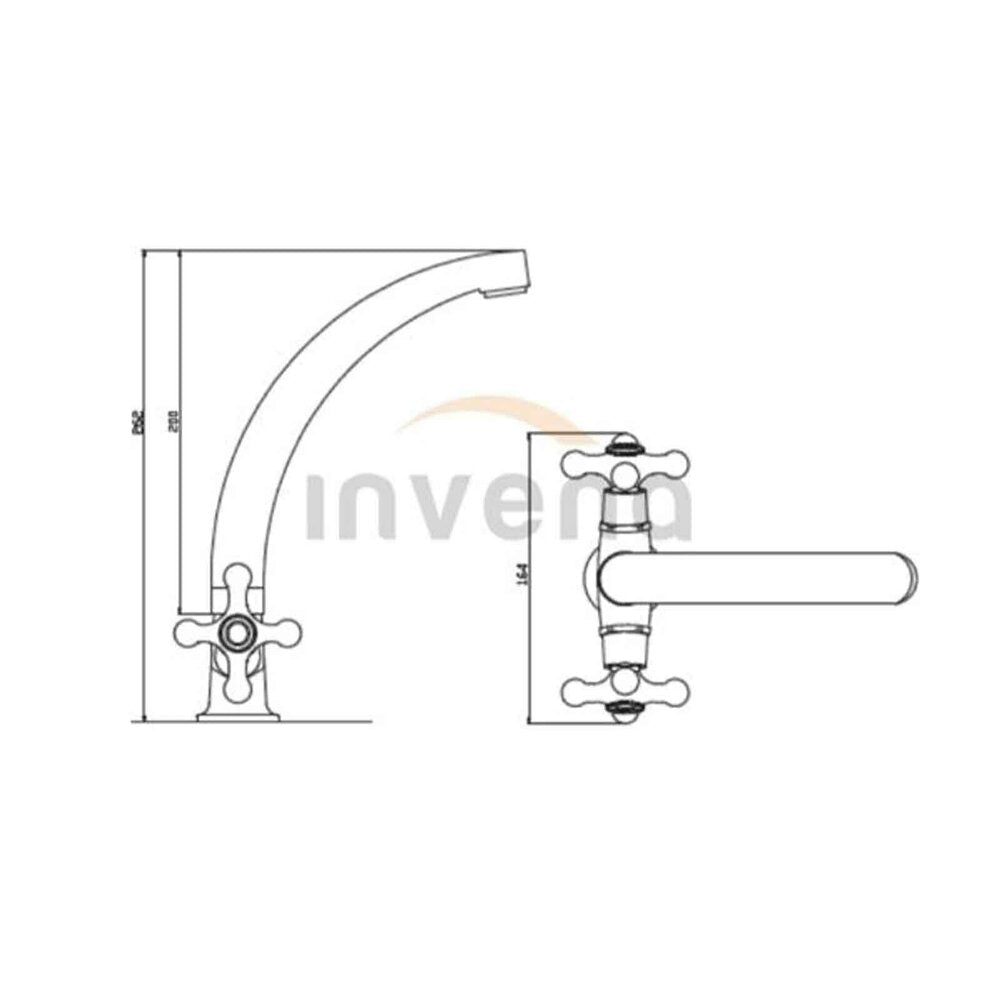 Invena Roma Double Control Basin Mixer Chrome