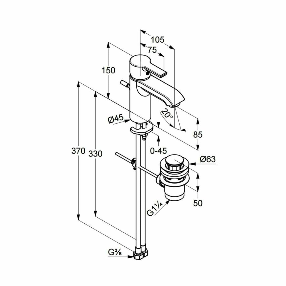 Kludi Lobo Single-Lever Basin Mixer in Chrome