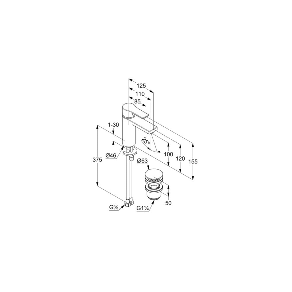 Kludi Zenta SL 100 Basin Mixer