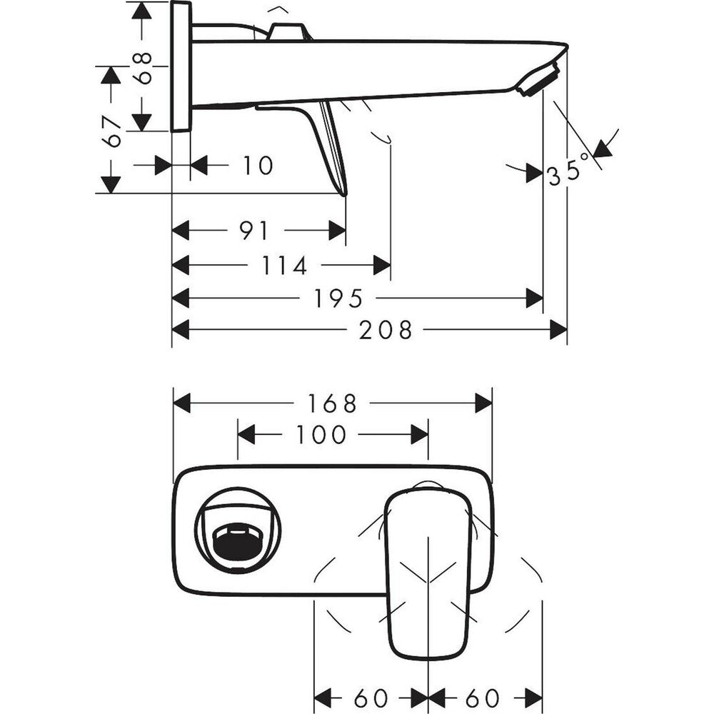 Matte Black Concealed Single-Lever Basin Mixer Hansgrohe Logis