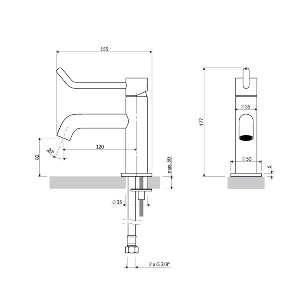 Смесител за мивка Omnires Y с едно управление, завършек brushed nickel