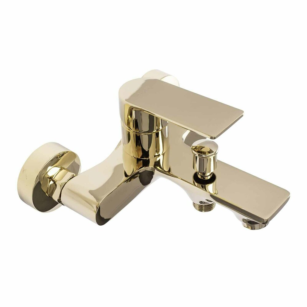 Rea Mayson Glossy Gold Bathtub Faucet with Shower Set