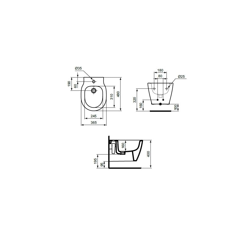 Суспендиран бидет Ideal Standard Connect Space