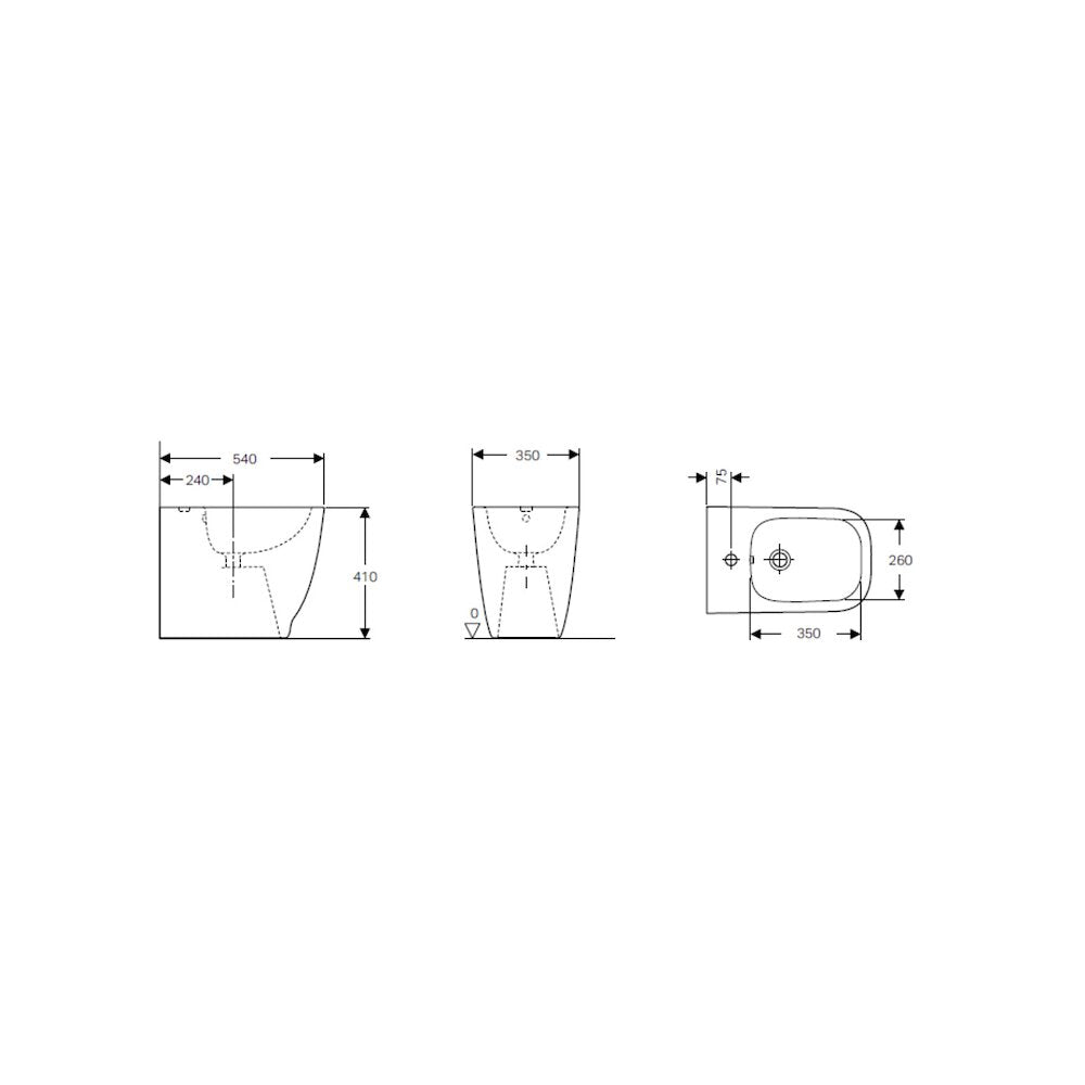 Geberit Smyle Square Floor Bidet White