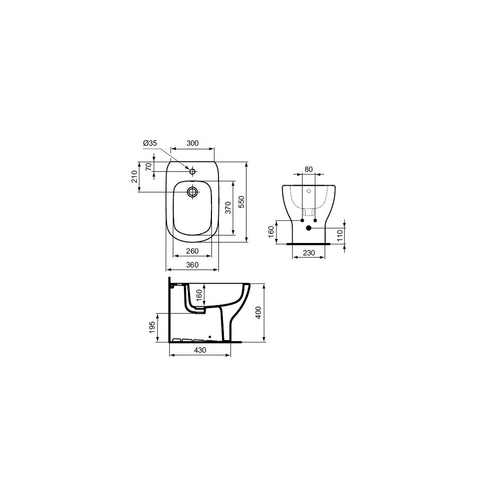 Ideal Standard Tesi Floor-Mounted Bidet