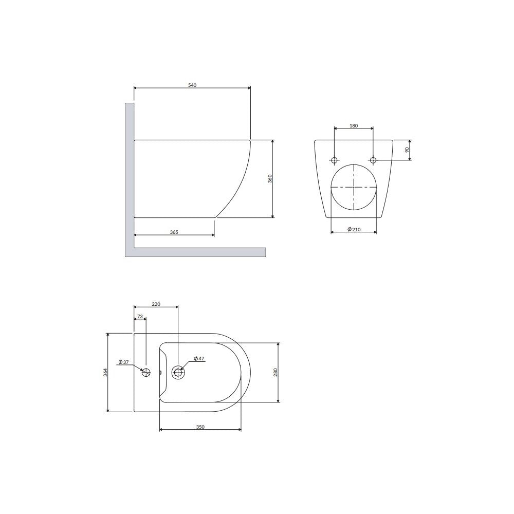 Wall-Hung Bidet Matte White Omnires Ottawa Comfort