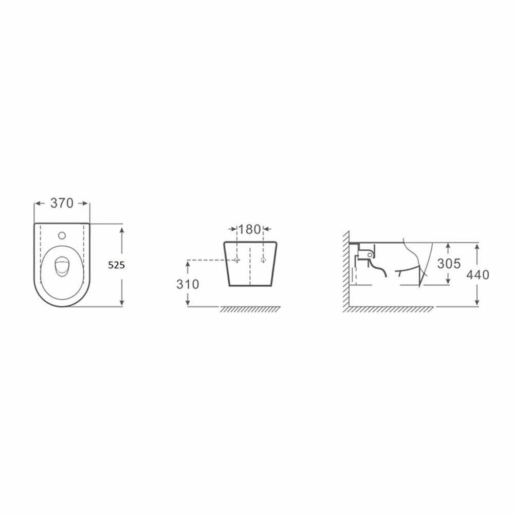 Суспендирано биде Fluminia Minerva бяло