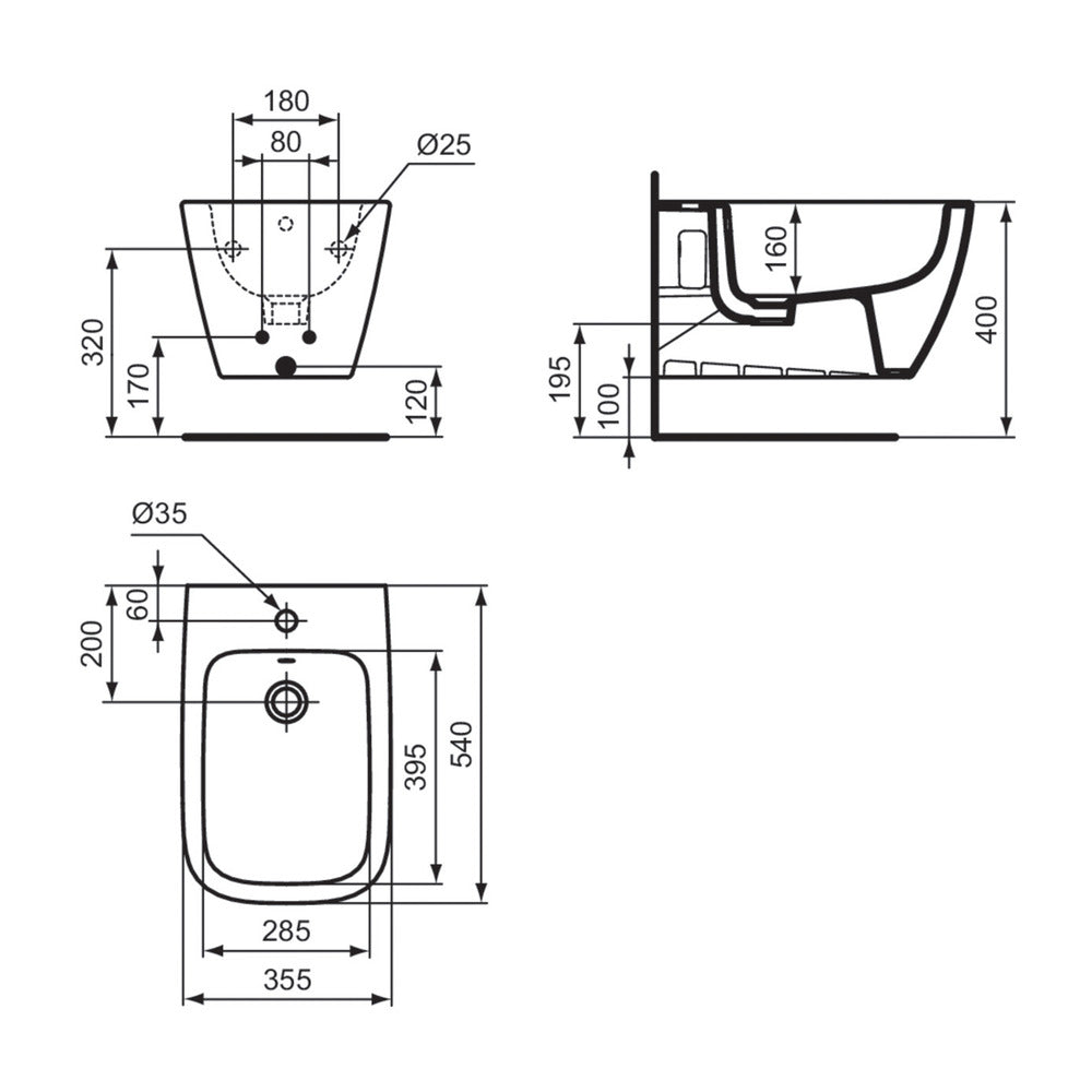 Стенно биде Ideal Standard I.life B бяло лаково SmartGuard