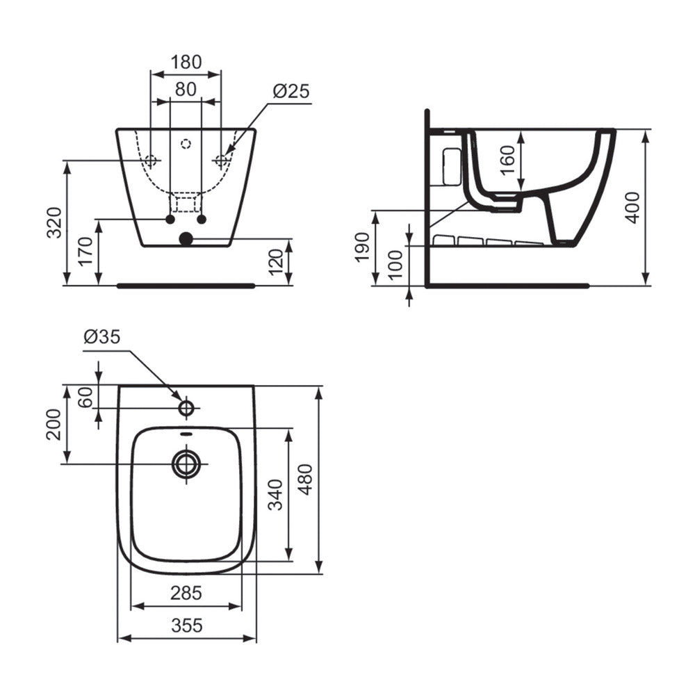 Моноблок биде Ideal Standard i.life S бяло гланцово