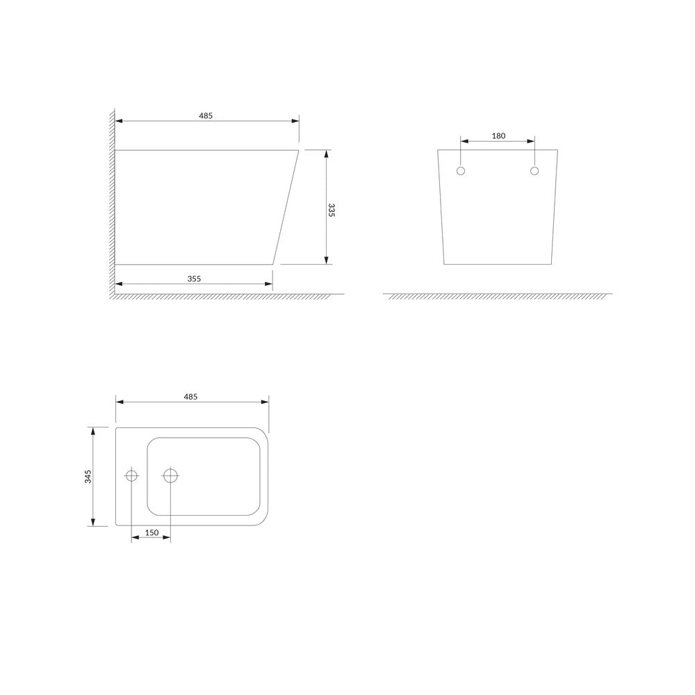 Omnires Fontana Wall-Hung Bidet White
