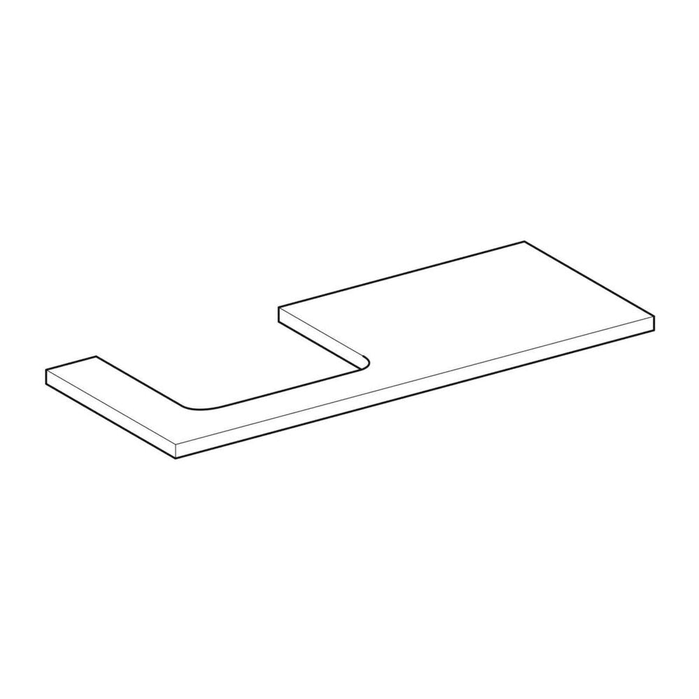 Geberit One Washbasin Top with Left Cutout Matt White 120 cm