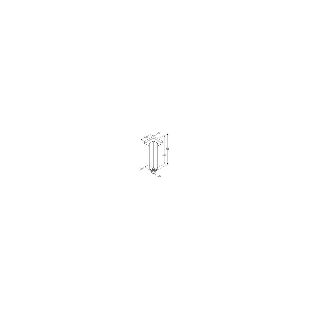 Square Design Vertical Shower Arm Kludi A-QA 15 cm Chrome