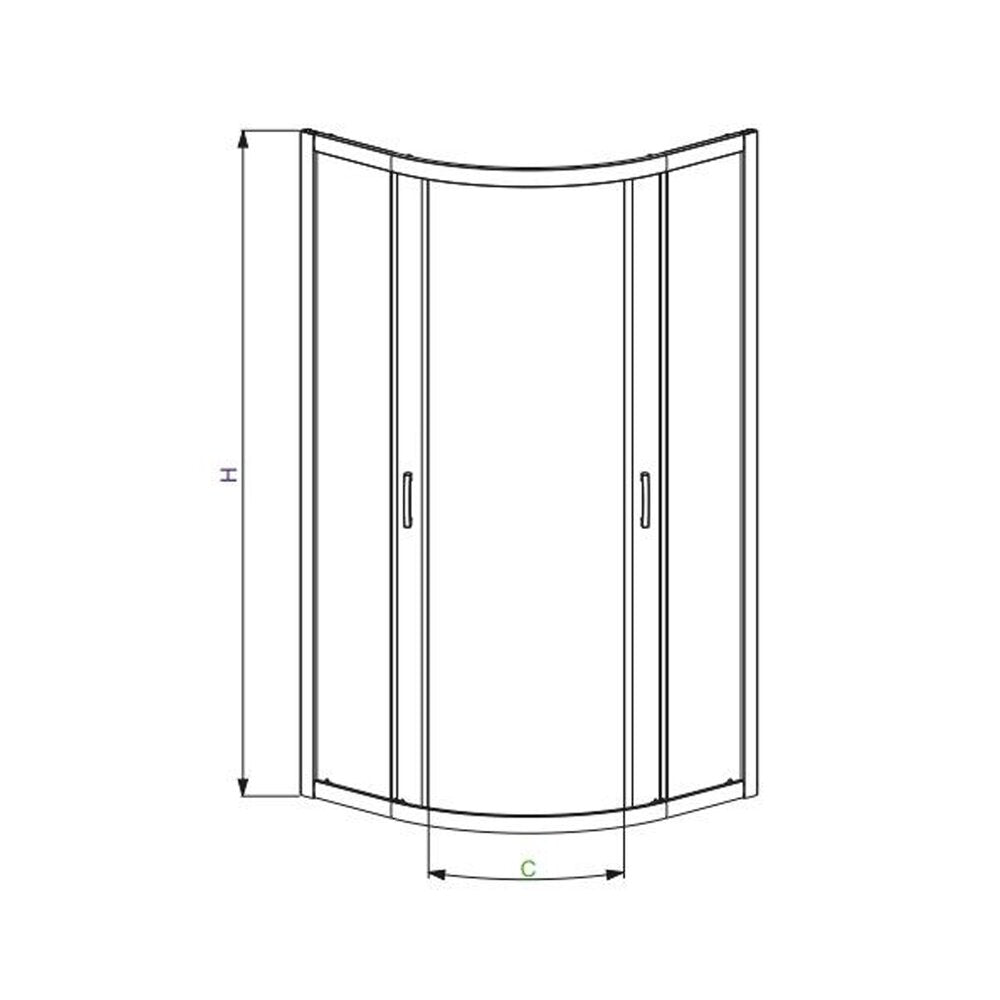 Полукръгла душ кабина с плъзгащи се врати Radaway Premium Plus A 1900 90x90 cm хромирана рамка