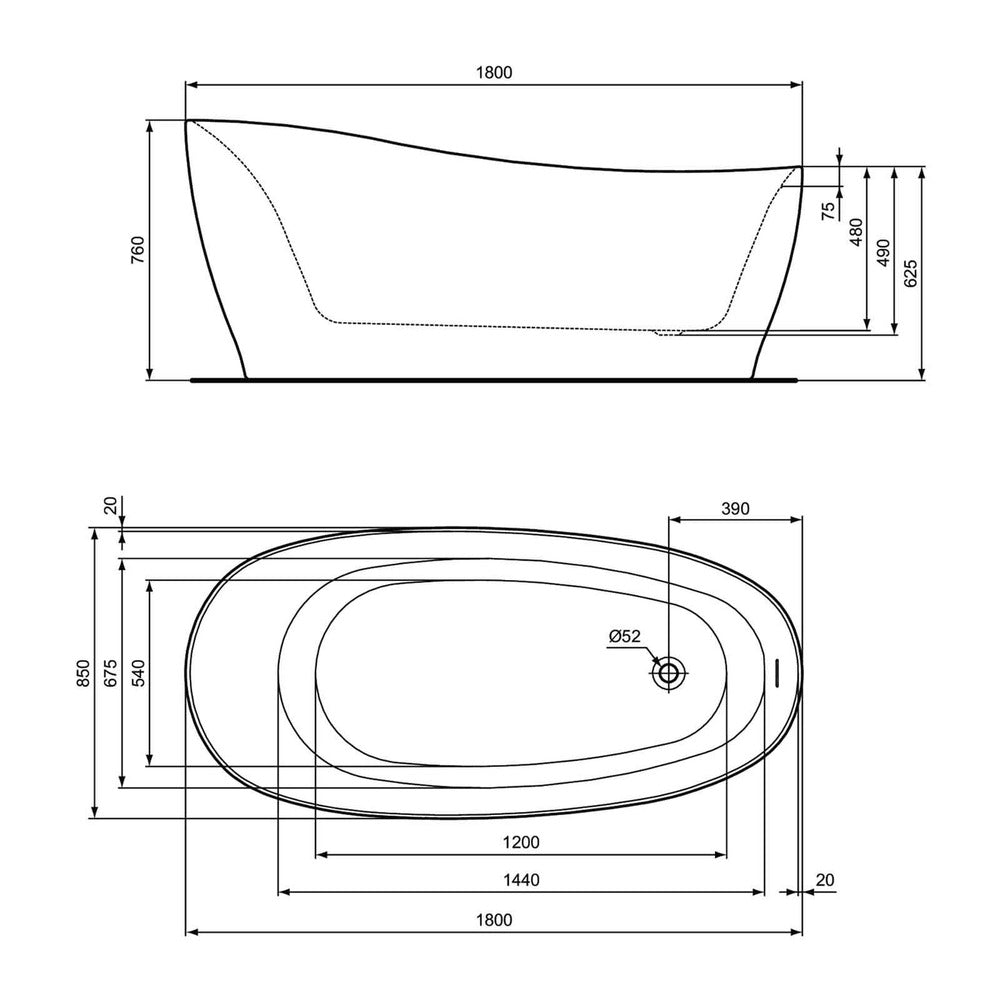Свободностояща вана Ideal Standard Atelier Around 180x85 см бял мат