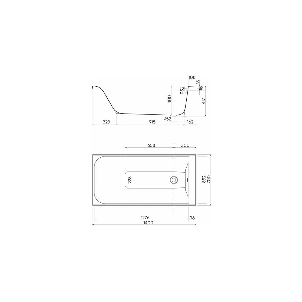 Kolo Rekord Rectangular Bathtub 140x70 cm
