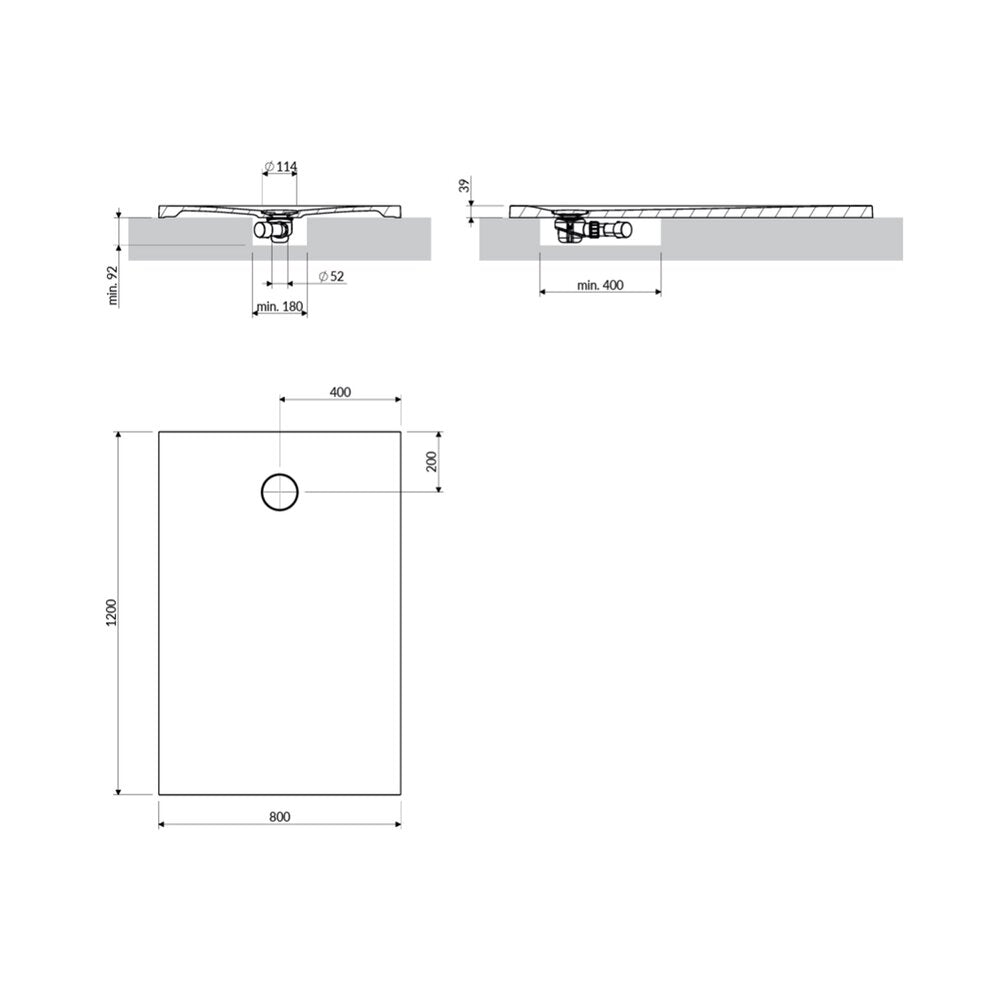 Правоъгълна душ кабина Omnires AquaRock M+ мат теракота 80x120 cm