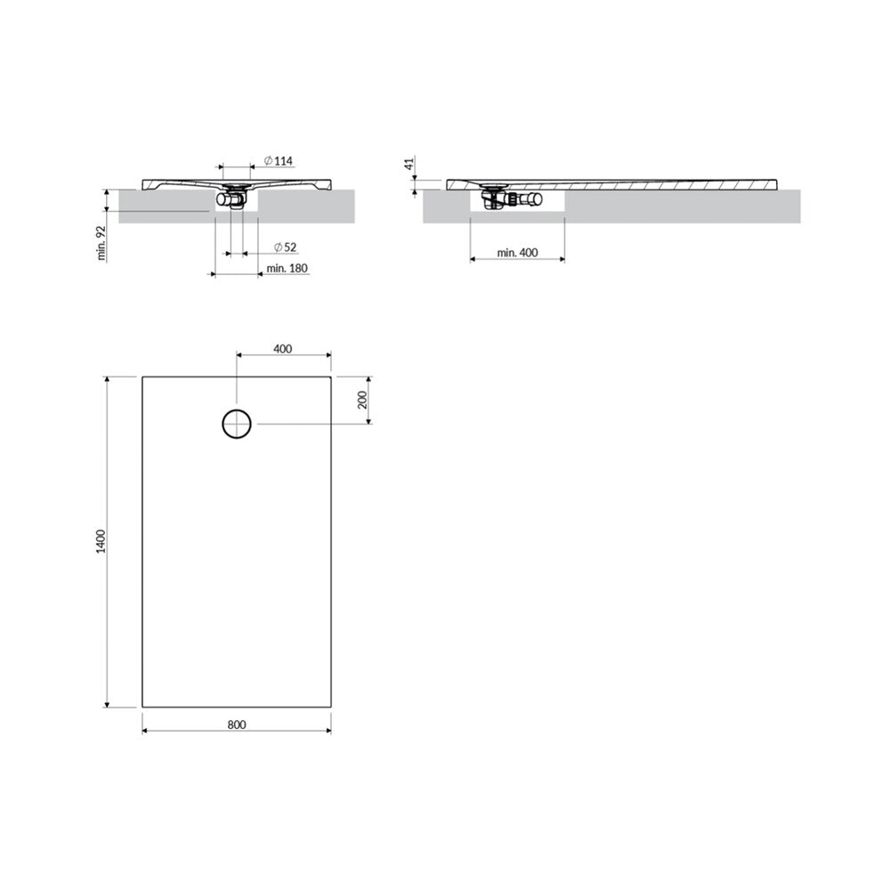 Правоъгълна душ кабина Omnires AquaRock M+ мат терракота 80x140 см
