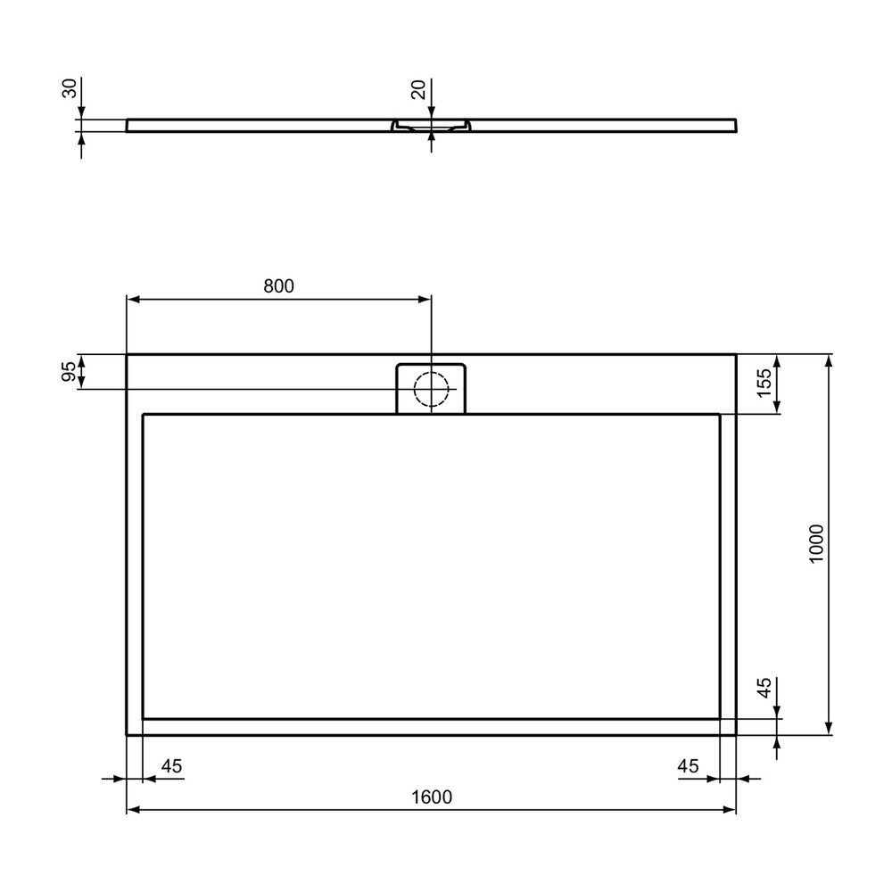 Правоъгълна душ кабина Ideal Standard i.life Ultra Flat S пясъчен 160x100 см