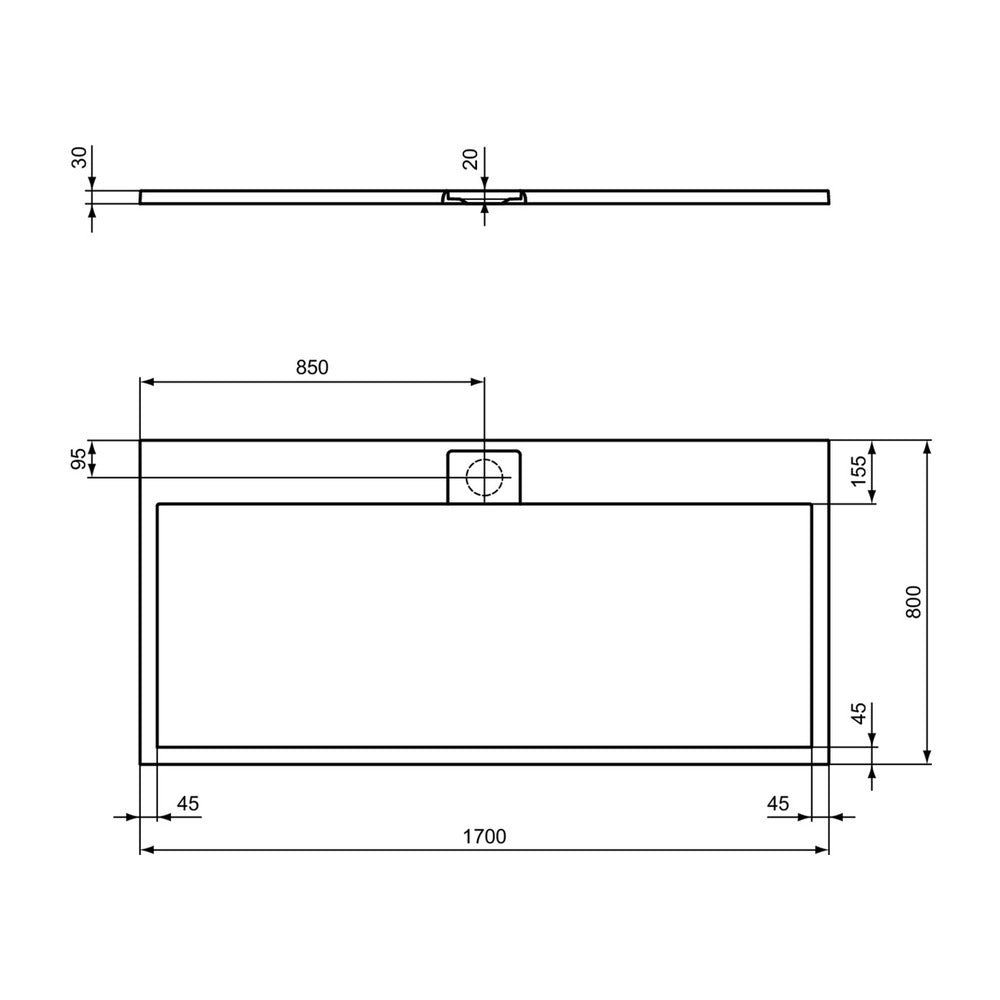 Правоъгълна душ кабина Ideal Standard i.life Ultra Flat S пясък 180x80 см