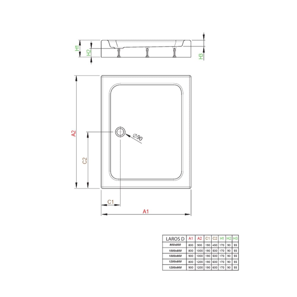 Правоъгълна душ кабина Radaway Laros D Compact 120x90 cm бял акрил