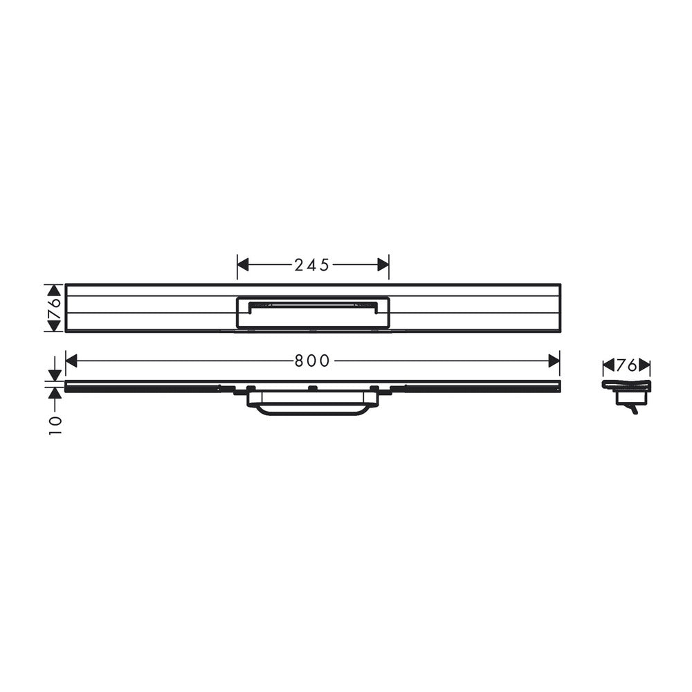 Адаптивен капак за душова линийка Hansgrohe RainDrain Flex 80 см черен - матова хром