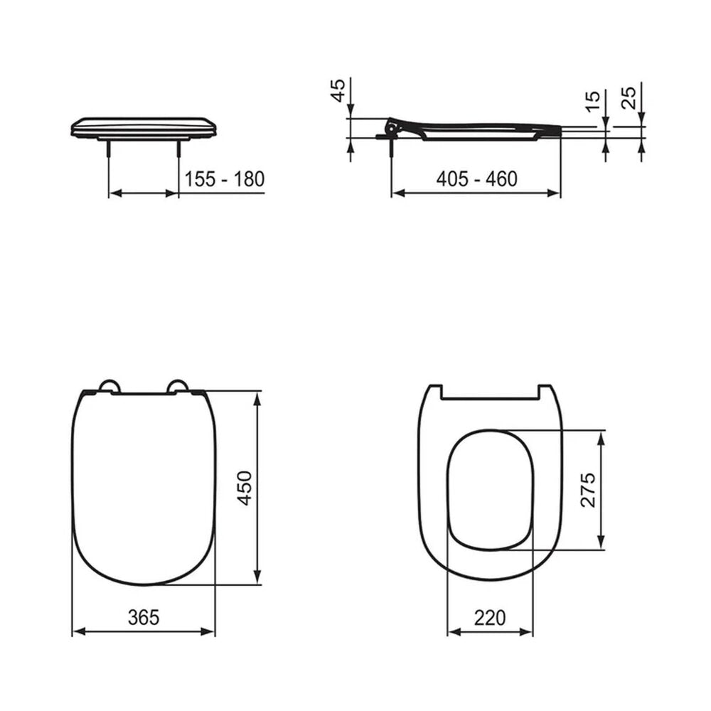 Soft-close toilet seat white Ideal Standard Tesi
