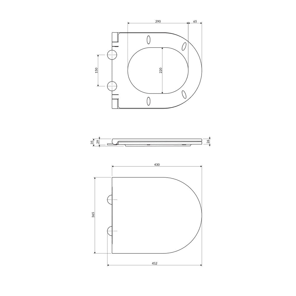 Капак за WC softclose slim Omnires Ottawa матово бяло покритие