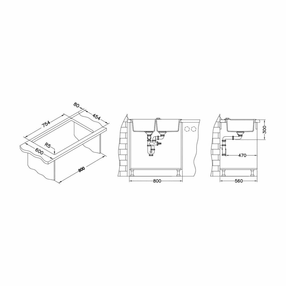 Alveus Rock 90 Composite Sink Black 78x48 cm