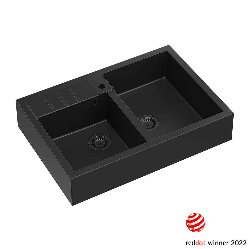 Quadron Unique Bill 120 Carbon Black Undermount Sink 90x62 cm
