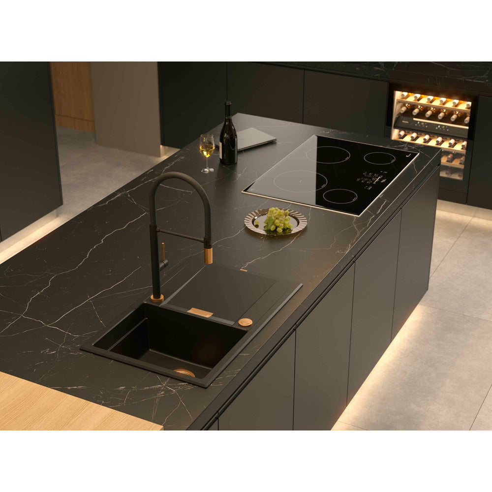 Компонентна мивка Quadron Unique Oven черен въглен - мед 76x50 см
