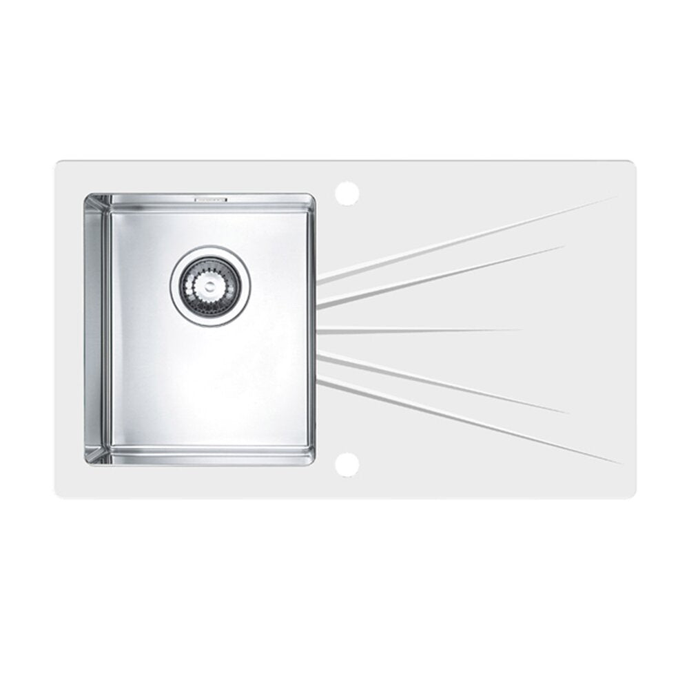 Alveus Karat 10 Stainless Steel Sink - White 86x50 cm Left