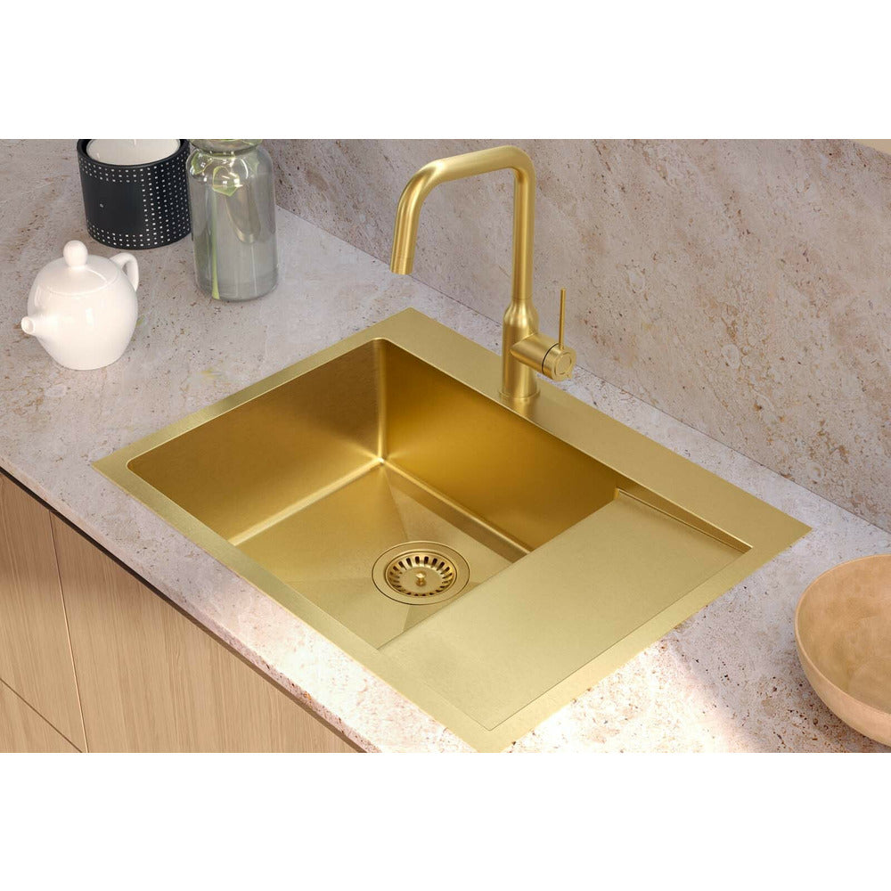 Quadron Unique Russel 116 Undermount Stainless Steel Sink Gold Finish 62x48 cm
