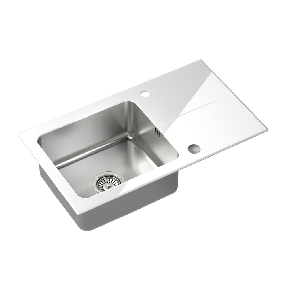 Иноксова вградена мивка Quadron Pop Hugh 111 - бял 77x44 см