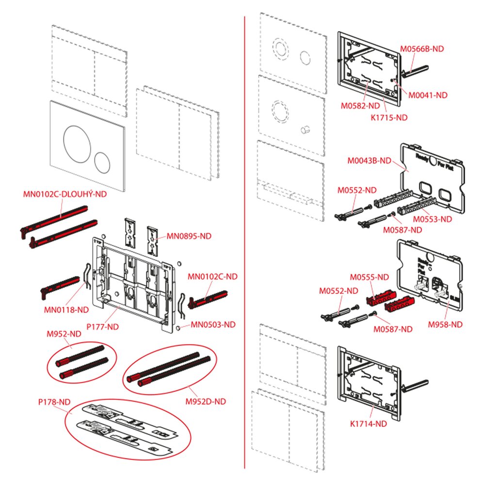 Alca AIR Flush Plate in Matt Aluminum