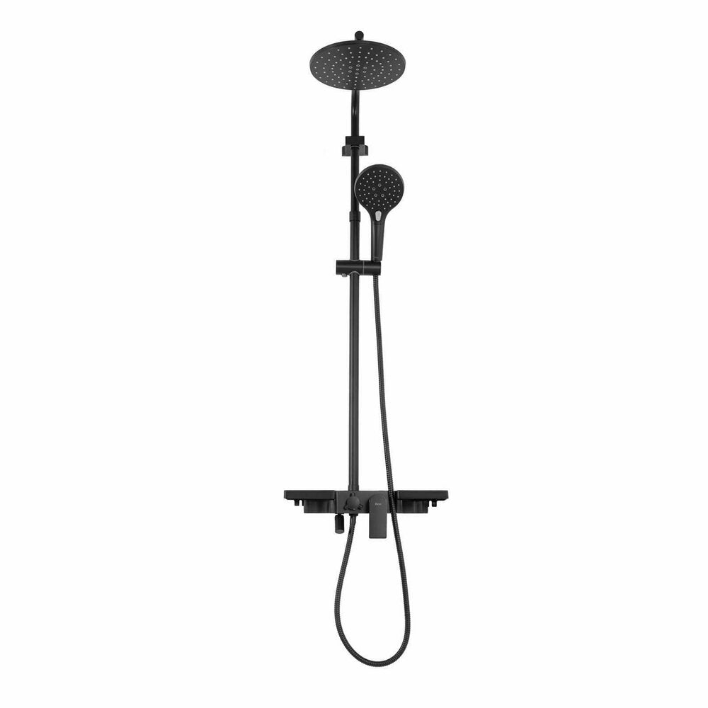 Rea Santos Matte Black Shower Column with Single Lever Mixer